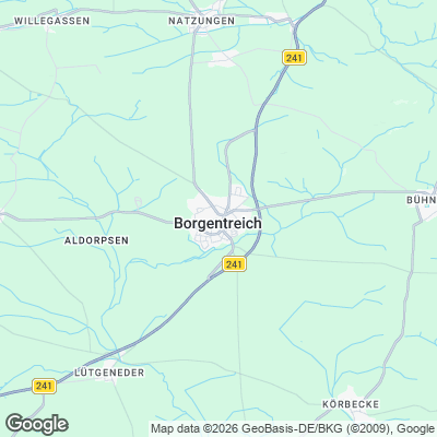 Karte von Borgentreich und Umgebung
