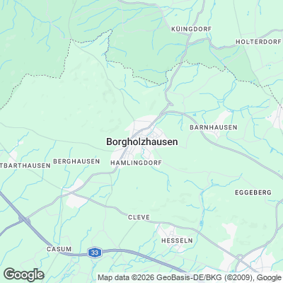 Karte von Borgholzhausen und Umgebung