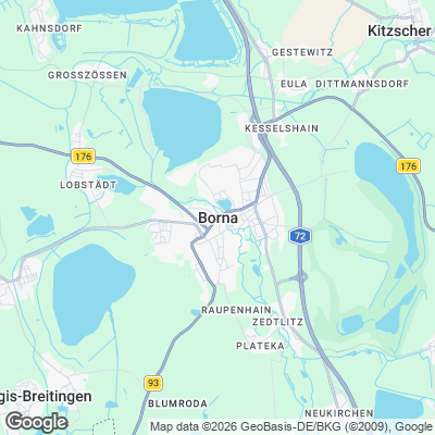 Karte von Borna und Umgebung