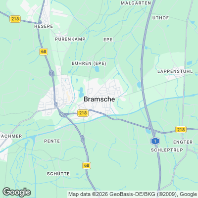 Karte von Bramsche und Umgebung