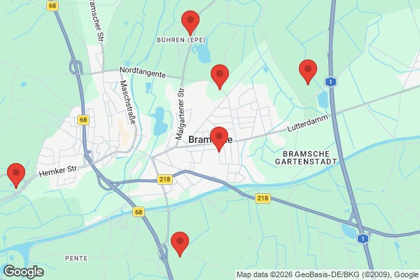 Karte mit Entrümpelungsaufträgen in Bramsche