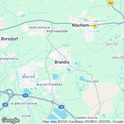 Karte von Brandis und Umgebung