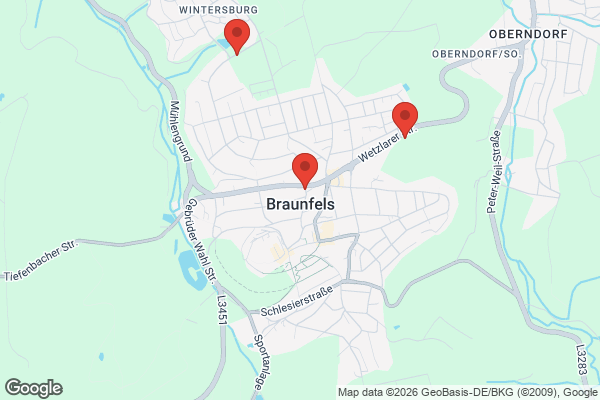 Karte mit Entrümpelungsaufträgen in Braunfels