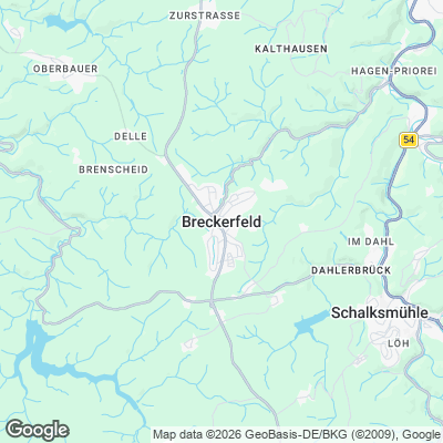 Karte von Breckerfeld und Umgebung