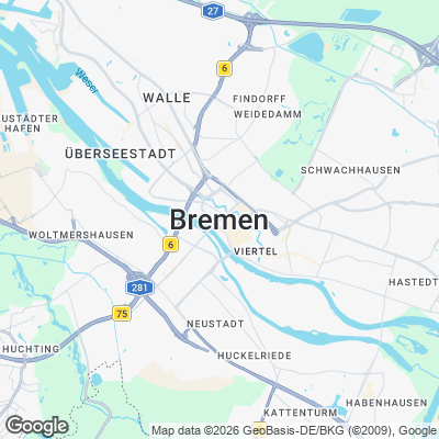 Karte von Bremen und Umgebung