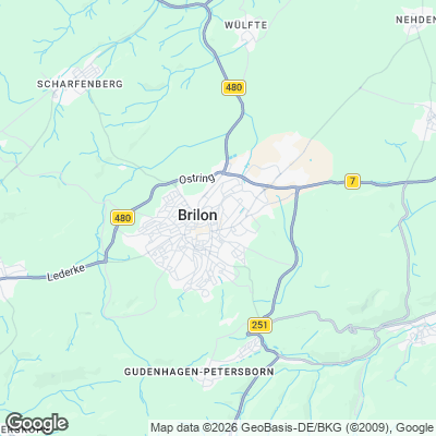 Karte von Brilon und Umgebung