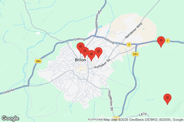 Karte mit Entrümpelungsaufträgen in Brilon