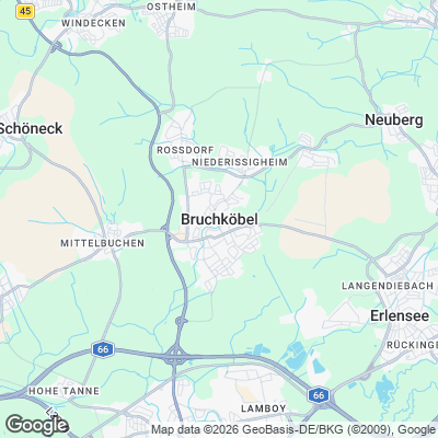 Karte von Bruchköbel und Umgebung