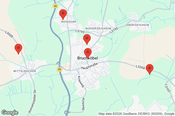 Karte mit Entrümpelungsaufträgen in Bruchköbel