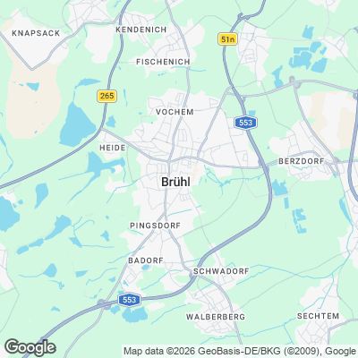Karte von Brühl und Umgebung
