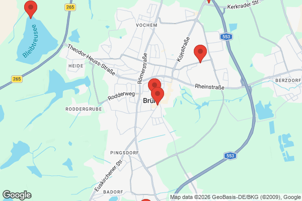 Karte mit Entrümpelungsaufträgen in Brühl