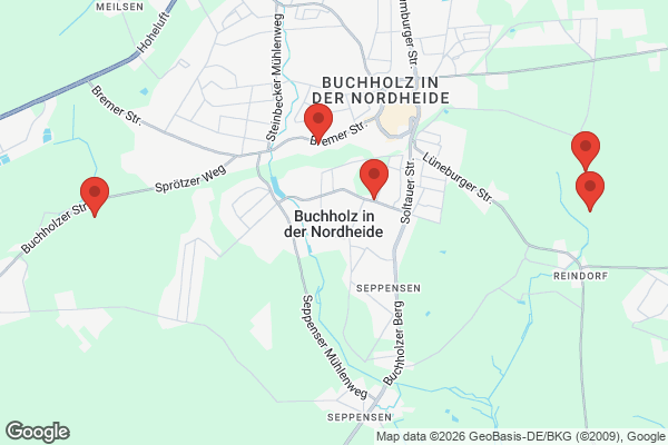 Karte mit Entrümpelungsaufträgen in Buchholz in der Nordheide