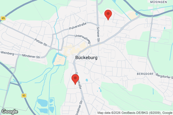 Karte mit Entrümpelungsaufträgen in Bückeburg