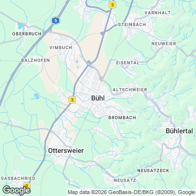 Karte von Bühl und Umgebung