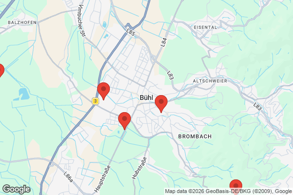 Karte mit Entrümpelungsaufträgen in Bühl