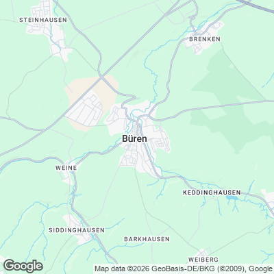 Karte von Büren und Umgebung