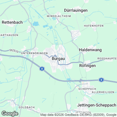 Karte von Burgau und Umgebung