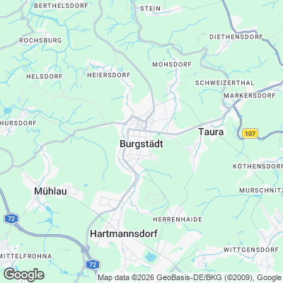 Karte von Burgstädt und Umgebung