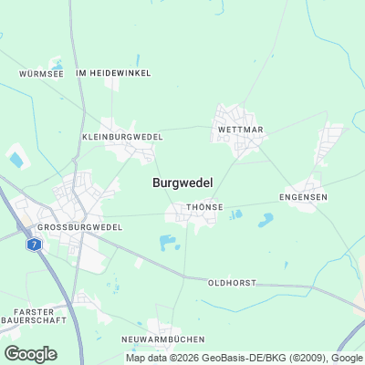 Karte von Burgwedel und Umgebung