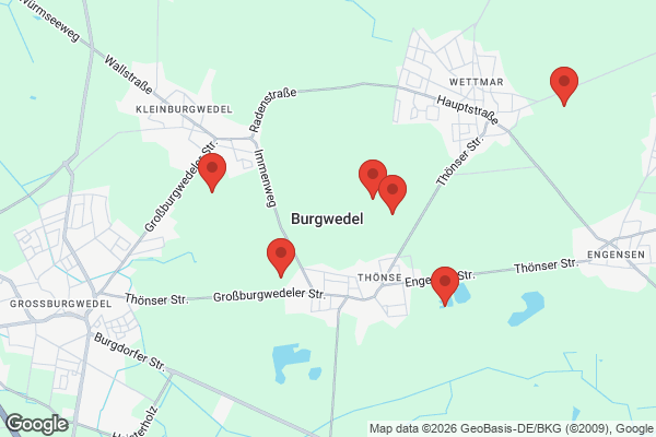 Karte mit Entrümpelungsaufträgen in Burgwedel