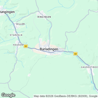 Karte von Burladingen und Umgebung