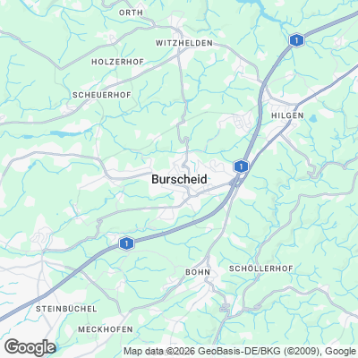 Karte von Burscheid und Umgebung