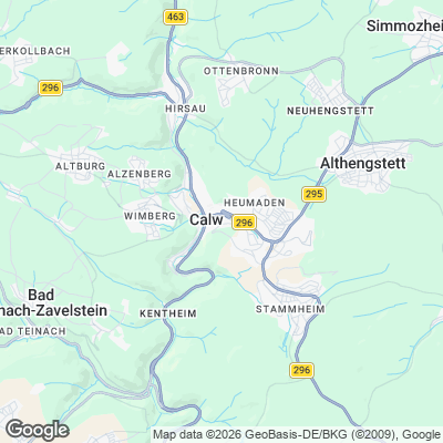 Karte von Calw und Umgebung