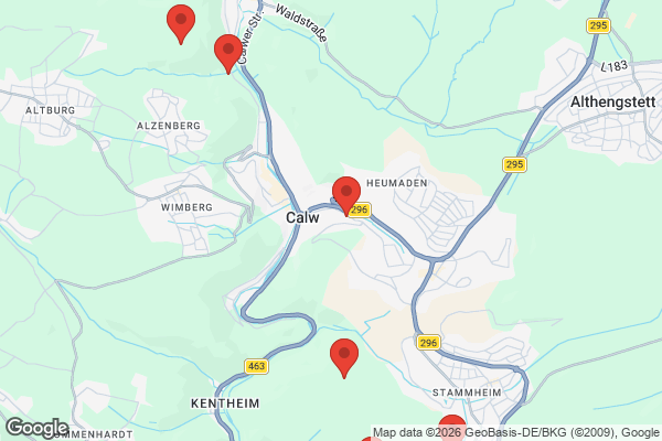 Karte mit Entrümpelungsaufträgen in Calw