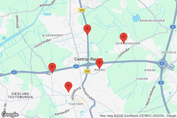 Karte mit Entrümpelungsaufträgen in Castrop-Rauxel