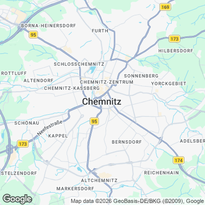 Karte von Chemnitz und Umgebung