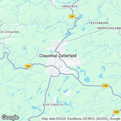 Karte von Clausthal-Zellerfeld und Umgebung