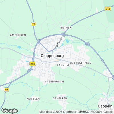 Karte von Cloppenburg und Umgebung