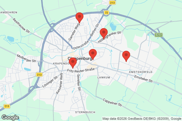 Karte mit Entrümpelungsaufträgen in Cloppenburg