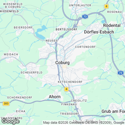 Karte von Coburg und Umgebung