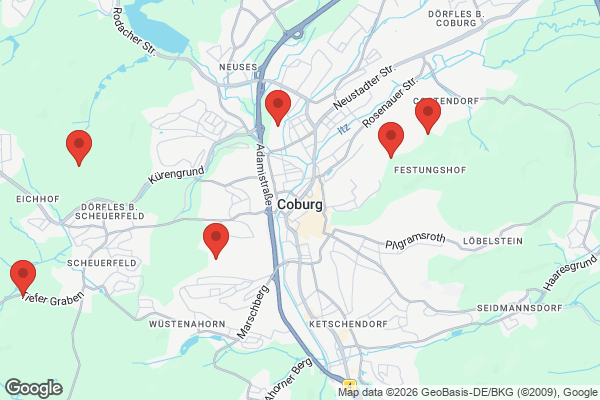 Karte mit Entrümpelungsaufträgen in Coburg