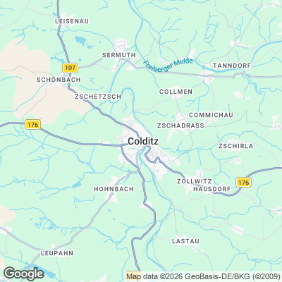 Karte von Colditz und Umgebung