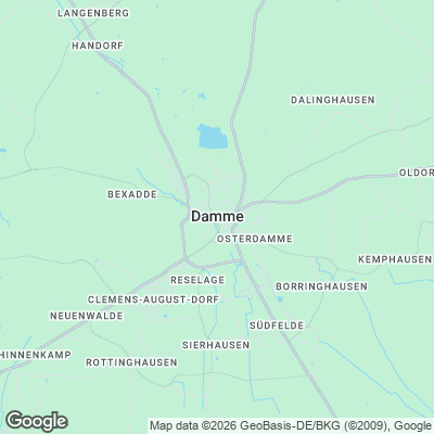 Karte von Damme und Umgebung