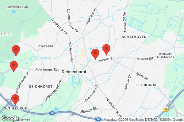 Karte mit Entrümpelungsaufträgen in Delmenhorst