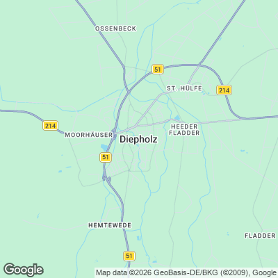 Karte von Diepholz und Umgebung