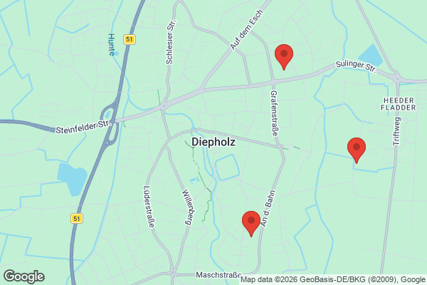 Karte mit Entrümpelungsaufträgen in Diepholz