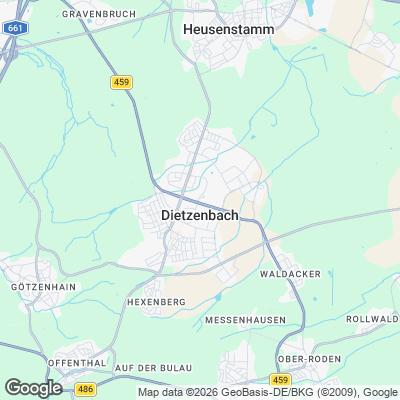 Karte von Dietzenbach und Umgebung