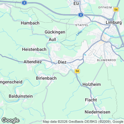 Karte von Diez und Umgebung