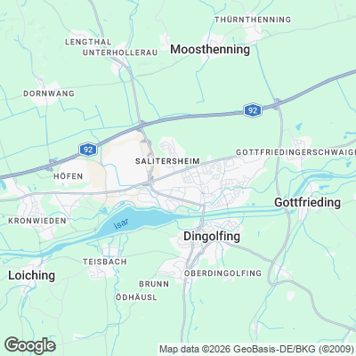 Karte von Dingolfing und Umgebung