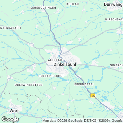 Karte von Dinkelsbühl und Umgebung