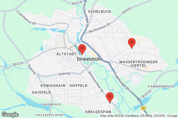 Karte mit Entrümpelungsaufträgen in Dinkelsbühl