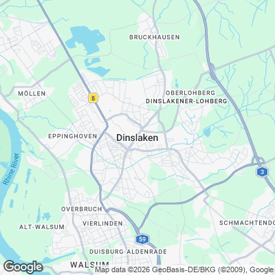 Karte von Dinslaken und Umgebung