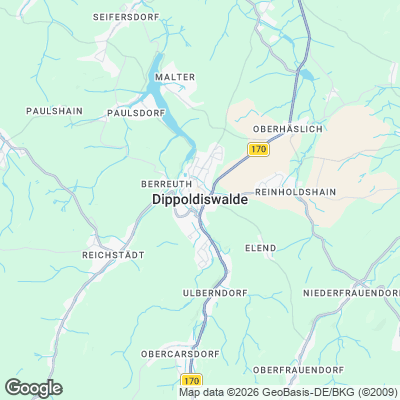 Karte von Dippoldiswalde und Umgebung