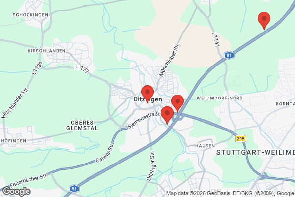 Karte mit Entrümpelungsaufträgen in Ditzingen