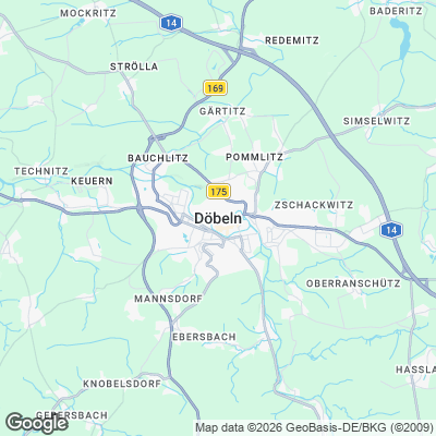 Karte von Döbeln und Umgebung