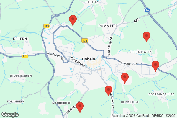 Karte mit Entrümpelungsaufträgen in Döbeln